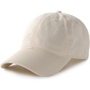 FURTALK Unisex Vintage Washed Unstructured Baseball Cap Washed Cotton Adjustable Dad Hat (Beige)