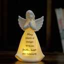 ADAVAS.Y&G Ceramic Praying Angel Figurine Best Gift for Loved Ones Healing Angel Night Light 7" H