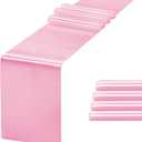 5 Pack Table Runner 12 X 108 Inch Silk Table Runner for Party,Wedding, Birthday, Banquets,Decoration(Pink)