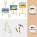 WATIHERE 57.5" Gold Easel Stand for Wedding Sign 4 Adjustable Height Levels, Assembly Required, Heavy Duty Metal Display Stand for Art, Paintings, Posters, Pictures, and Home Dcor