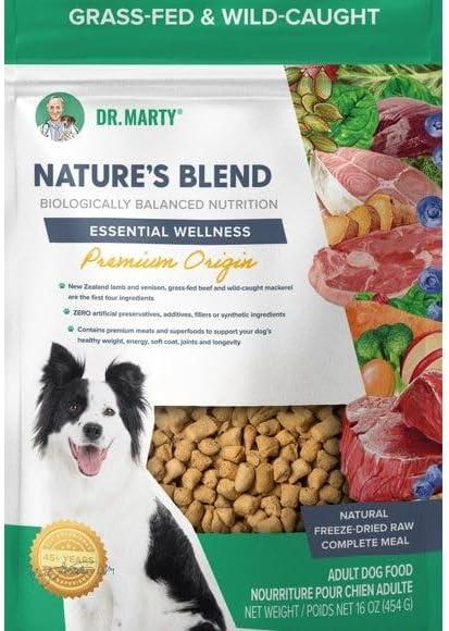 Dr. Marty Nature's Blend Premium Origin Freeze-Dried Raw Lamb/Venison/Beef/Mackerel Dry Dog Food 16 oz (EXP 04/06/28)