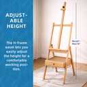 H-Frame Studio Easel with Storage Drawer, Natural, 35 inches