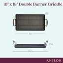 Anolon Advanced Home Hard Anodized Nonstick Double Burner Griddle/Grill Pan with Roasting Rack, 10 Inch x 18 Inch, Bronze
