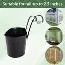12" Balcony Railing Planters, Outdoor Hanging Planter for Fence, Stylish Metal Porch Deck Flower Pot for Herbs & Succulents (Black, Pack of 2)