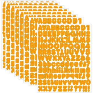 Letter Stickers,1/2 inch 10 Sheets Orange Alphabet Sticker,Self Adhesive Vinyl Letter Stickers Mailbox Numbers,Self Adhesive Letters Stickers for Bulletin Boards Classroom Home Decor