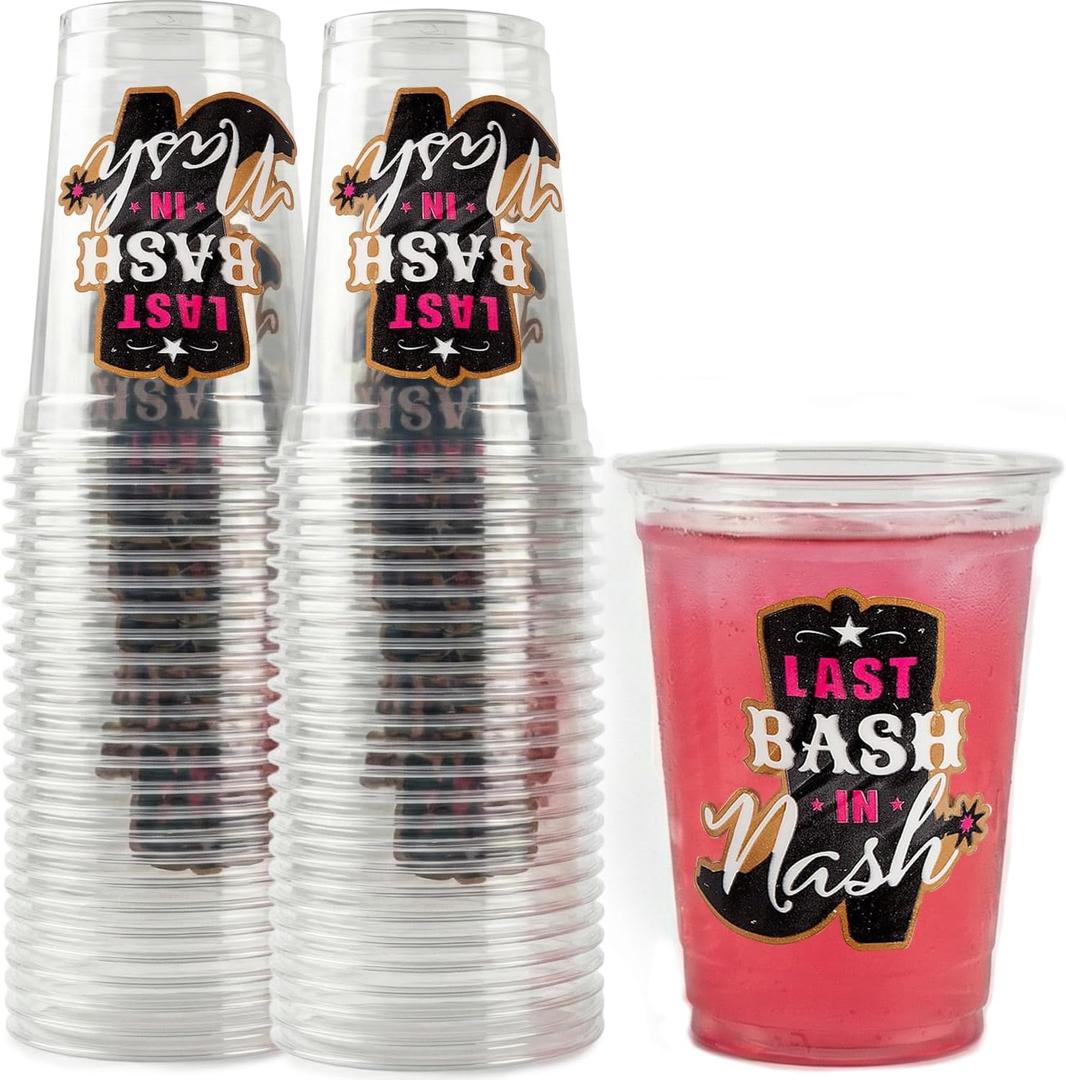 Fun Express Bachelorette Nash Bash Disposable Plastic Cups, 50 Ct | Bulk