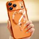 CHICLADY for iPhone 17 Pro Max Case with 1X Screen Protector, [Compatible with MagSafe] [Integrated Camera Protection], Non Yellowing Slim Cute Women Girly Cover for iPhone 17 Pro Max, Cosmic Orange
