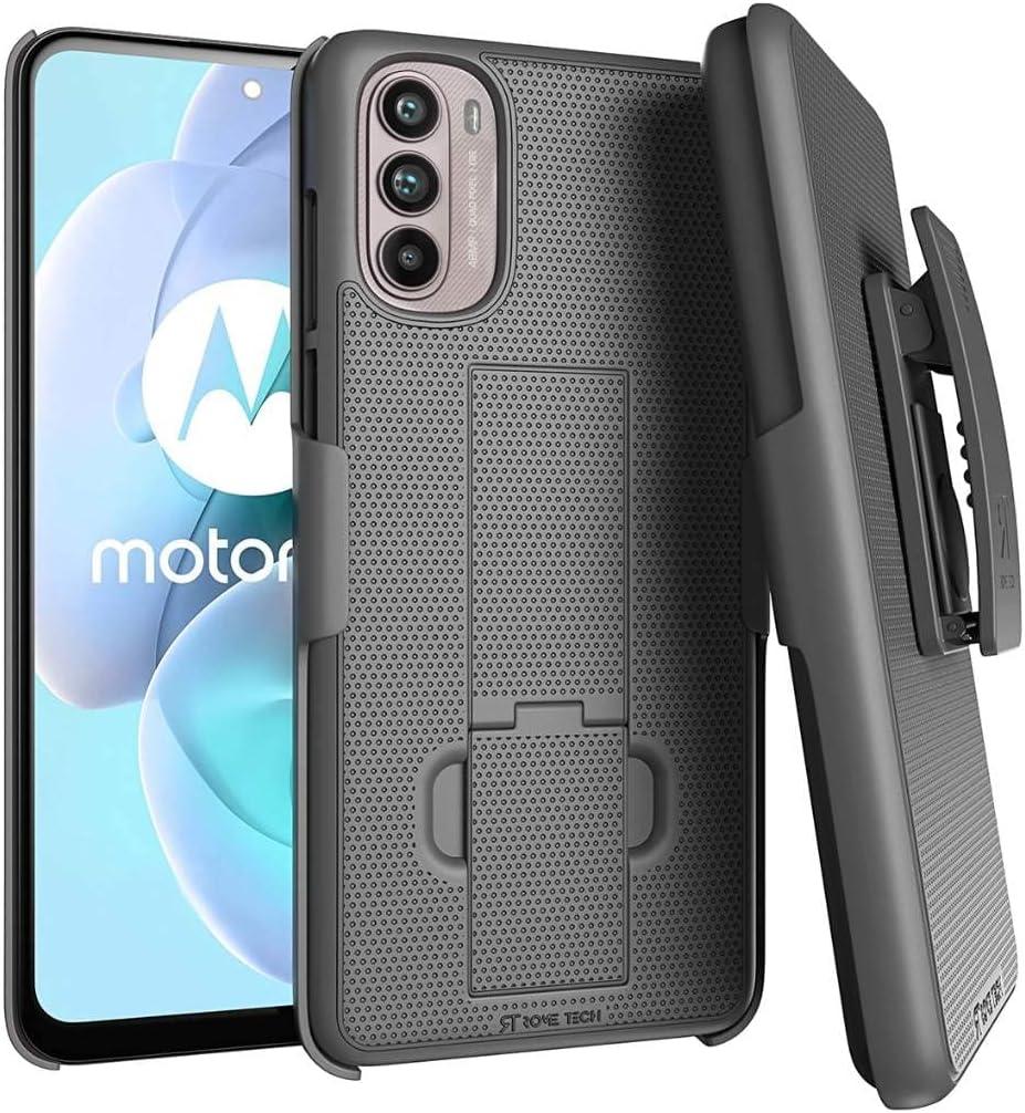 Designed for Motorola G Stylus 2022 Case with Belt Clip Holster - Kickstand Cover Phone Case - Black