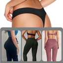 REORIA High Waisted Thongs for Women Breathable Seamless Thong Panties Sexy No Show Underwear 5 Pack (Black, S)