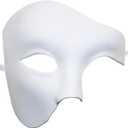 KEFAN Mens Mask Masquerade Mask Phantom of The Opera Half Face Mask (White)