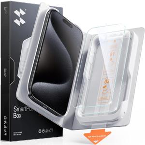 SMARTDEVIL 2 Pack Tempered Glass for iPhone 15 Pro Screen Protector, Military-Grade Shatterproof Protection, 9H Hardness, Fast & Easy Installation, Case Friendly Design (Transparent)