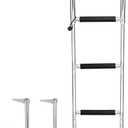 Frienda Boat Ladder 304 Stainless Steel Telescoping Step Ladder Heavy Duty Folding Pontoon Boat Stepladder Portable Dock Swim Stepladder for Marine Yacht 12.99"W x 2.95"H