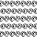 35 Packs Stainless Steel Single Ear Hose Clamps, Adjustable 5.8-7mm Heavy Duty Cinch Rings Crimp Pinch Fittings Tools, Ear Stepless Hose Clamp for Home Appliance Line, Plumbing