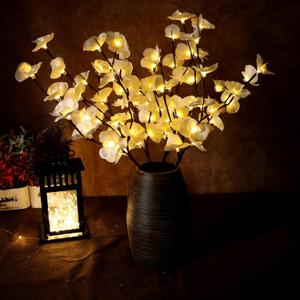 AMARS 3PCS LED Lighted Tree Branches Lights with Timer with White Artificial Orchid Flowers Home Decor, Battery Operated, Decorative Fairy Spirit Tree Lamp for Vase Table Centerpieces Party Christmas