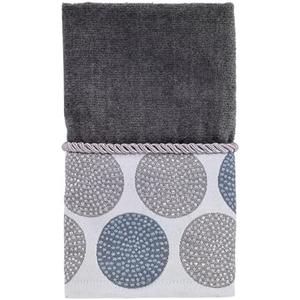 Avanti Linens - Fingertip Towel, Soft & Absorbent Cotton Towel (Dotted Circles Collection, Nickel)