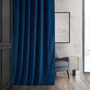 HPD Half Price Drapes Signature Velvet Thermal Blackout Curtains for Living Room 108 Inch Long (1 Panel) Rod Pocket Insulated Blackout Curtains for Bedroom Window Curtains, 50W x 108L, Union Blue
