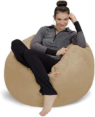 Sofa Sack Bean Bag Chair - Plush, Ultra Soft - Memory Foam Bean Bag Chair with Microsuede Cover - Stuffed Foam Filled Furniture and Accessories for Dorm Room 3 Feet - Camel