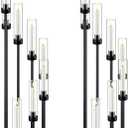 Layhit 2 Pack Black Floor Candelabra Centerpieces 42.13 Tall 8 Arms Floor Candle Holder with Acrylic Shade Pillar Metal Black Candelabra Centerpieces for Wedding Dinner Ceremony Party Decoration