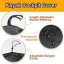 2 x Kayak Cockpit Cover Waterproof UV50+ Oxford Kayak Cockpit Cover with Carry Bag (Large)