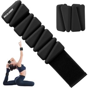 BECOJADDE Ankle Weights Set of 2 (1 lb/2 lb/3 lb Each) Adjustable Wrist Weights for Women Men Wearable Arm Leg Weight for Pilates, Running, Walking, Workout, Yoga (Black)
