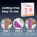 Precut Kinesiology Tape for Knees, 10 Strips - Knee Support & Stability, Knee Pain Relief Athletic Tape - Waterproof & Elastic, Breathable Hypoallergenic Latex-Free Tape, Purple