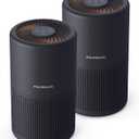 FULMINARE Air Purifiers for Bedroom H13 True HEPA Air Filter Quiet Air Cleaner With Night Light Portable Small Air Purifier for Home, Office, Living Room (Black 2 Pack)