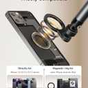 TELESIN Magnetic Phone Holder for Desk and Bed - Strong Magnetic - Tablet Stand Holder with Long Arm - 360 Freely Adjustable Rotation Base - Upgraded Silicone Clamp for iPhone, Android & IPad Series