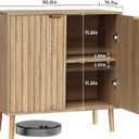 Vrullu Fluted Storage Cabinet, Free Standing Buffet, Wood Sideboard, Multifunctional Accent Storage for Living Room, Hallway, Entryway, Dining Room (1, Oak), 15.7 inches x 31.1 inches x 31.5 inches