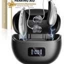 OTC Rechargeable Hearing Aids for Seniors with Automatic Noise Cancelling, LED Display, FSA&HSA Eligible, 5-Level Volume Control for Clear Sound (Black)