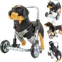 Front Leg Dog Wheelchair for Support Small Medium Large Dogs, Disabled Doggie Wheelchairs Brace for Walking, Adjustable Dog Mobility Aids Activity, Dog Wheel Chairs for Front Legs (Silver)