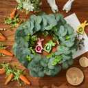 Eucalyptus Wreath for Front Door, Artificial Greenery Wreath with Realistic Leaves for Spring Easter Home Decor, Farmhouse Nordic Round Wreaths with Jute Hanger for Wall, Outdoor (11Lx11Wx2.56H)