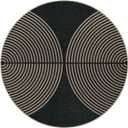 Lahome Enfys Modern Rainbow Round Rug 4ft, Circular Indoor Outdoor Kitchen Rug Washable Farmhouse Carpet, Contemporary Non Slip Round Door Mat for Bedroom Front Porch