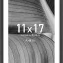 An&He 11x17 Picture Frame, Black Photo Frame for Tabletop and Wall Display, Minimalist Design, Set of 1