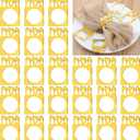 24 Pcs Passover Napkin Rings for the Pesach Seder, Mirrored Napkin Holders Acrylic Serviette Holder for Jewish Passover Table Decoration(Gold)