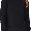 ZDC Girls Long Sleeve T Shirts Kids Crewneck Fall Winter Tops Basic Tees 5-14 Years (Black)