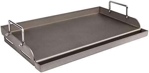 Griddle for Gas Grill, Metal Flat Top Griddle Insert for Outdoor Gas Grill, 25" x16" Cooking Skillet Plate Pan Teppanyaki for Charcoal/Electric Grills Fits Camping Outdoor Tailgating Parties Grilling