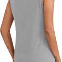 AUSELILY Womens Sleeveless Tank Tops Dressy Ladies Summer Pleated Shirts 2025 New (Gray, S)