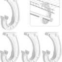 moonoom 4Pcs Hanging Closet Rod Support,3/4 Closet Shelf Rod Holder,Sturdy J-Shaped Closet Brackets for Hanging Clothes,Cabinets Storage and Curtain