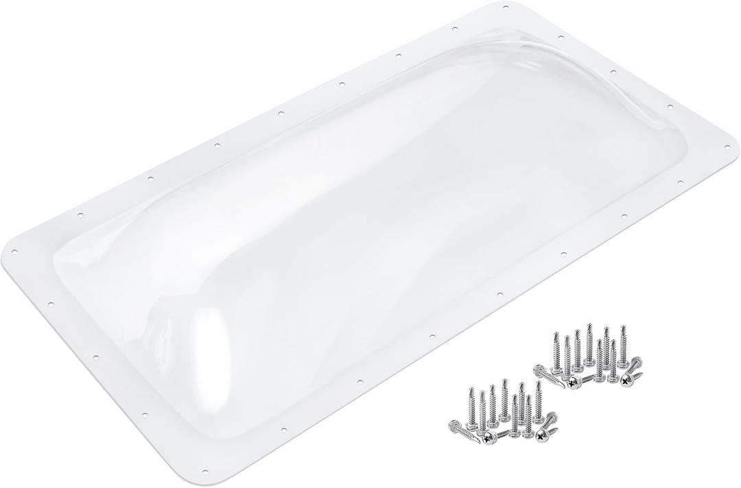 XMK 34" x 18" RV Skylight Replacement Cover,RV Skylight Shower Outer Dome Fits 14" x 30" Openings Replacement for Campers Trailer Fifth Wheel Food Truck Motorhome Roof, Impact Resistant (Clear)