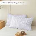 QSH White Ruffled Pillow Shams Standard Size Set of 2,Shabby Boho Chic Ruched Pillowcases Standard Ultra Soft and Luxury Microfiber Pillow Cover 20"x26" for Bedroom
