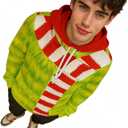 Women's Green Hooded Long Sleeved Sweatshirt, Green Sweatshirt, Red Holiday Themed Clothing (Green, M)