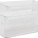DAYARD Storage Bins with Metal Frame, Large Storage Baskets for Closet Organizing, Rectangle 2-Pack, Transparent