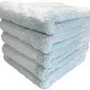 The House of Rags Freebird 600 Edgeless Microfiber Towels, for Quick Detailers, Waterless Wash, Spray Waxes for Touch Ups, 70/30 Premium Korean Microfiber,16x16 inches, 600 GSM, Light Blue, (5 Pack)