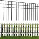 32x10-inch No Dig Animal Barrier Fence, 15 Pack Black Dig Protective Fence with 1.5 inch Spike spacing, Dog/Rabbit/Groundhog Underground Galvanized Outdoor Garden Metal Fence