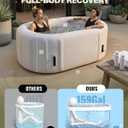 Upgrade 179 Gal XXL Ice Bath Tub Fits Tall 6'7" Athletic, Water Chiller Compatible Cold Plunge Tub for Recovery,5-Layer Portable Inflatable Ice Bathtub with Lid for Indoor Outdoor Use,Black