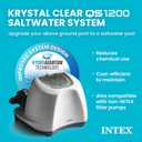 Intex Krystal Clear Saltwater Pool Chlorine System for Above Ground Pools up to 15,000 Gallons, Pool Cleaner with Automatic Timer and Self Cleaning