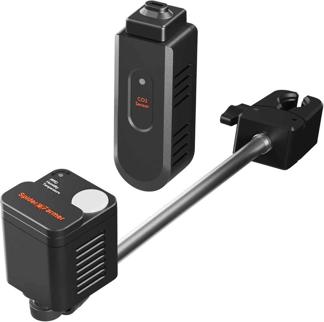 Spider Farmer GGS Sensor Pro Kits, 4-in-1 VPD/PPFD/Temp/Humid Sensor with CO2 Sensor, for Indoor Growing Environmental Monitoring Precision Control