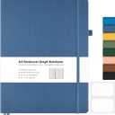 Graph Paper Notebook, Hardcover Notebook 8.5 x 11, Grid Notebook Journal for Women, Men, Large Leather Journals for Writing, Thick Paper, A4 Notebooks for Work, School Supplies, Engineering Blue