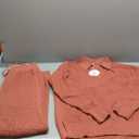 ANRABESS Women Two Piece Outfits Sweater Sets Lounge Waffle Knit Pullover Matching Wide Leg Pants Tracksuit 2025 Fall Fashion (Medium, Rust)