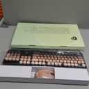 Wireless Keyboard and Mouse Combo, 104 Round Keys Cute Colorful Keyboard and Mouse with Retro Typewriter for PC/Mac/Laptop/Tablet/Computer/Windows Black